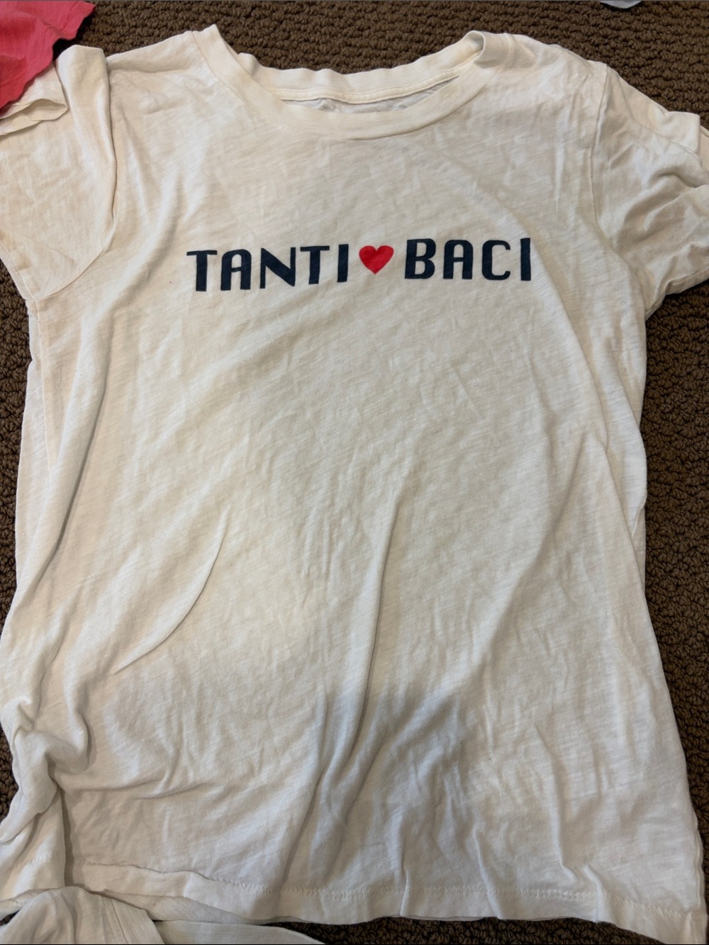 J. Crew TANTI BACI White Graphic Tee with Red Heart